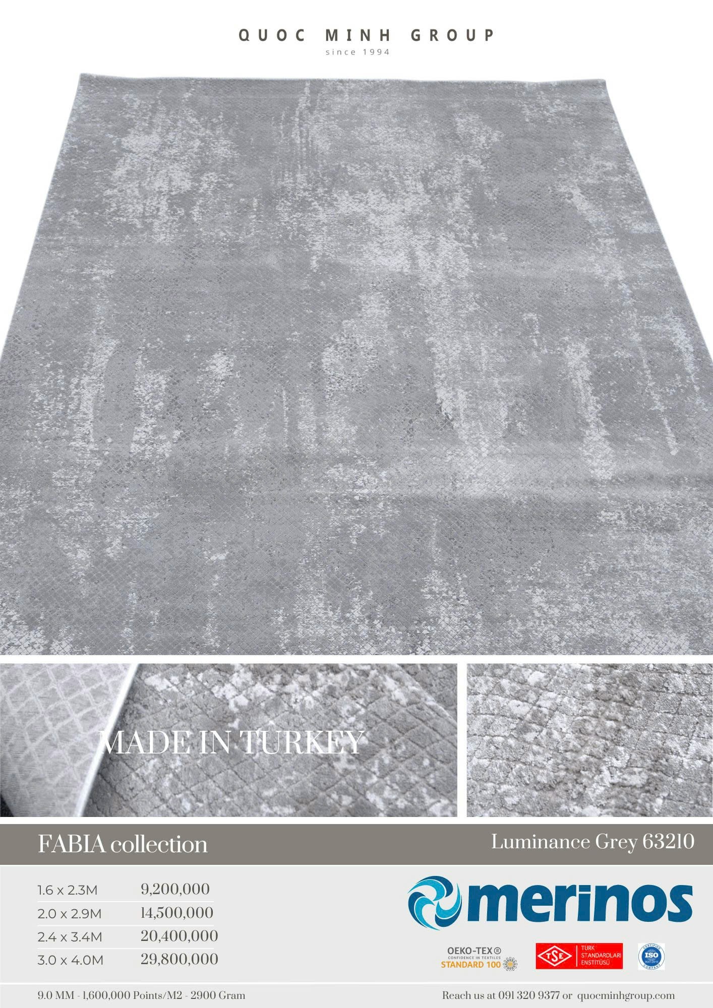 Thảm Thổ Nhĩ Kỳ Luminance Grey 63210