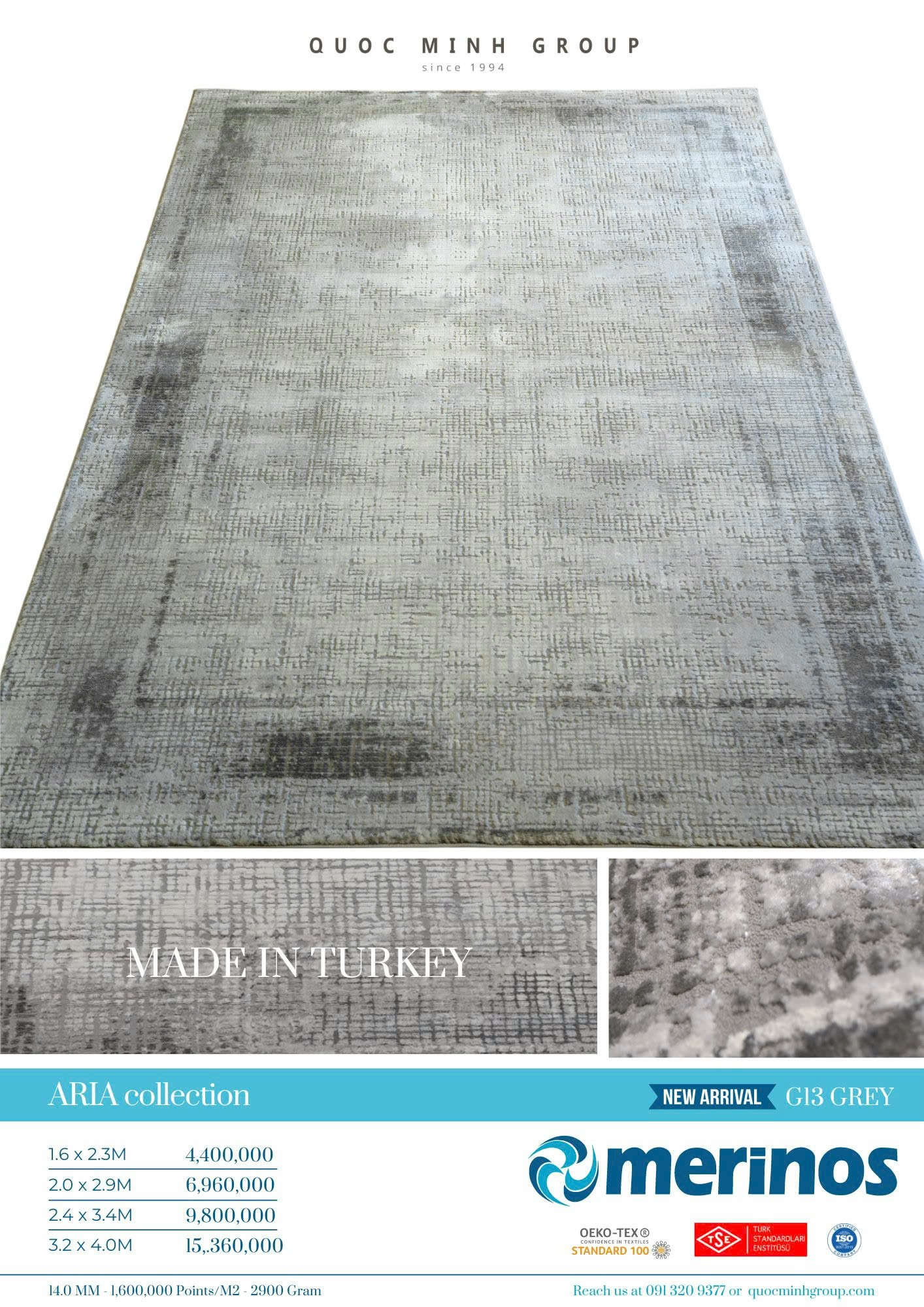 Thảm Thổ Nhĩ Kỳ G13 Grey